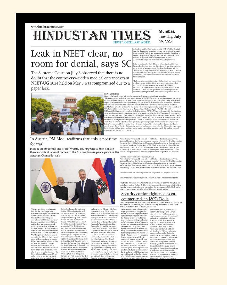 Newspaper Layout — Newspaper Design project by Robinson Methri